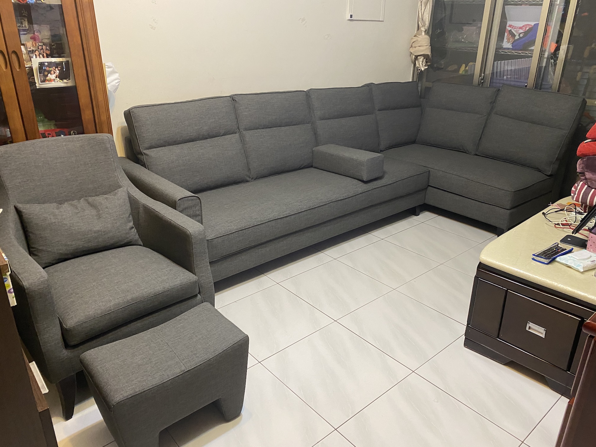 【客戶案例分享】台中北屯 Ｌ型沙發及單椅訂製