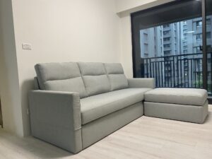 【客戶案例分享】台中落地款高背涼感布沙發訂製