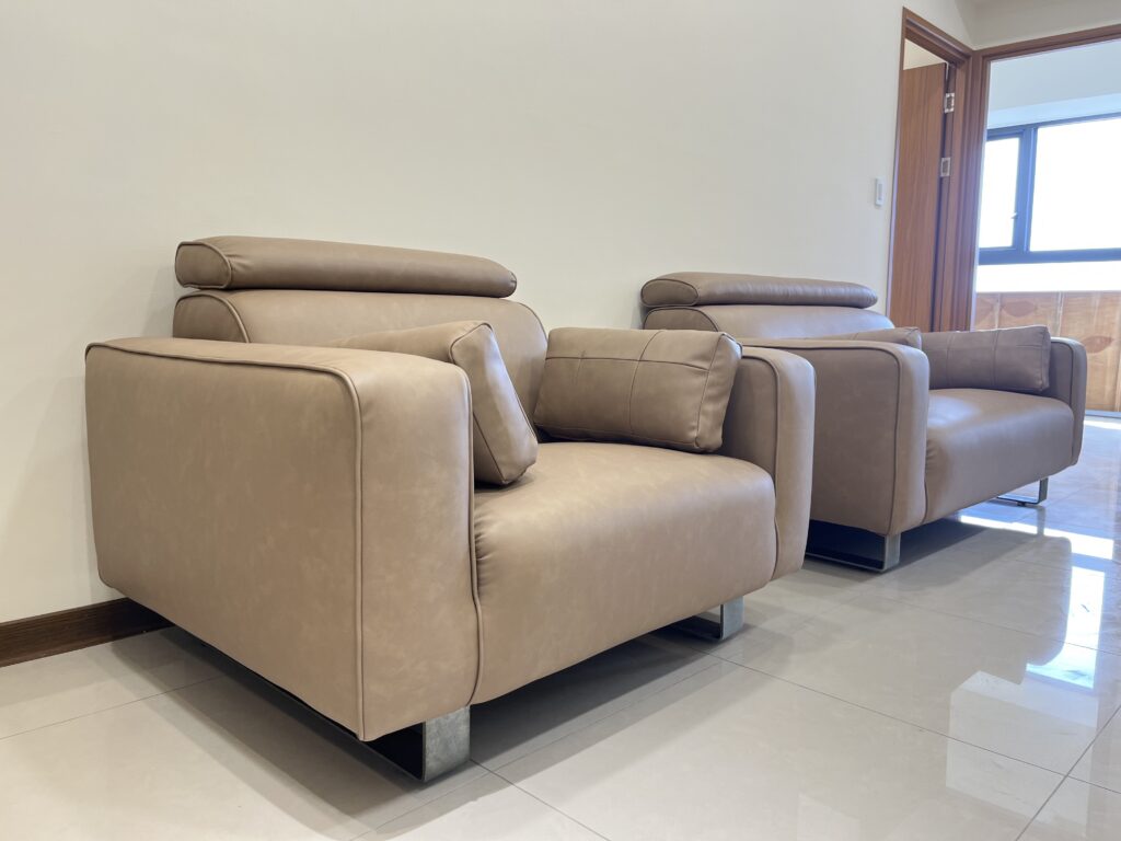 【世昌沙發｜台中沙發翻修】台中梧棲1+2人沙發翻修合成皮