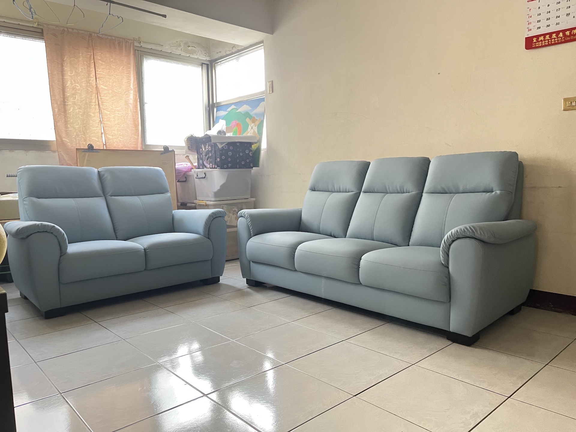 【世昌沙發｜台中沙發訂製】台中太平2+3人座高背合成皮沙發訂製