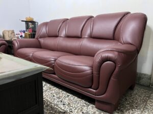 【世昌沙發｜台中沙發訂製】台中太平傳統造型半牛皮沙發訂製