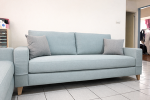 【世昌沙發｜台中沙發訂製】台中太平淺色低背涼感布沙發訂製