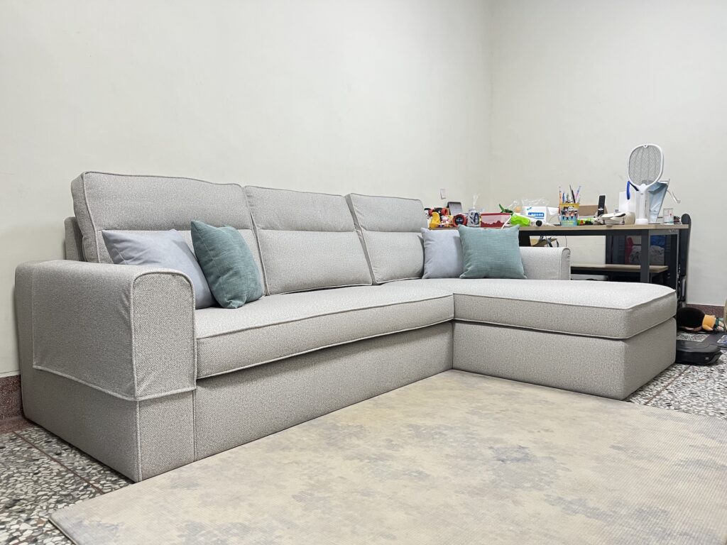 【世昌沙發｜南投沙發訂製】南投草屯落地款高背L型沙發推薦