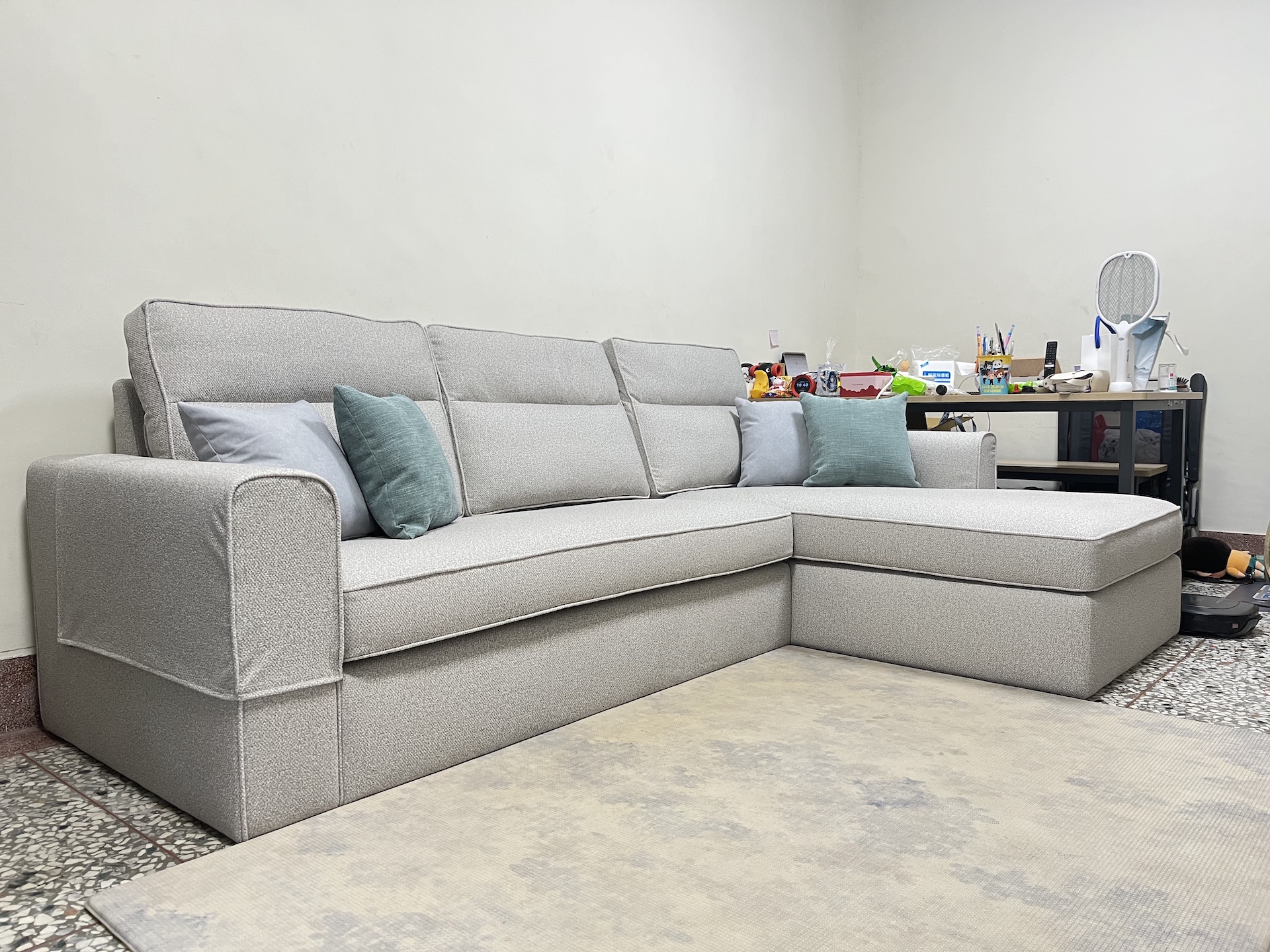 【世昌沙發｜南投沙發訂製】南投草屯落地款高背L型沙發推薦