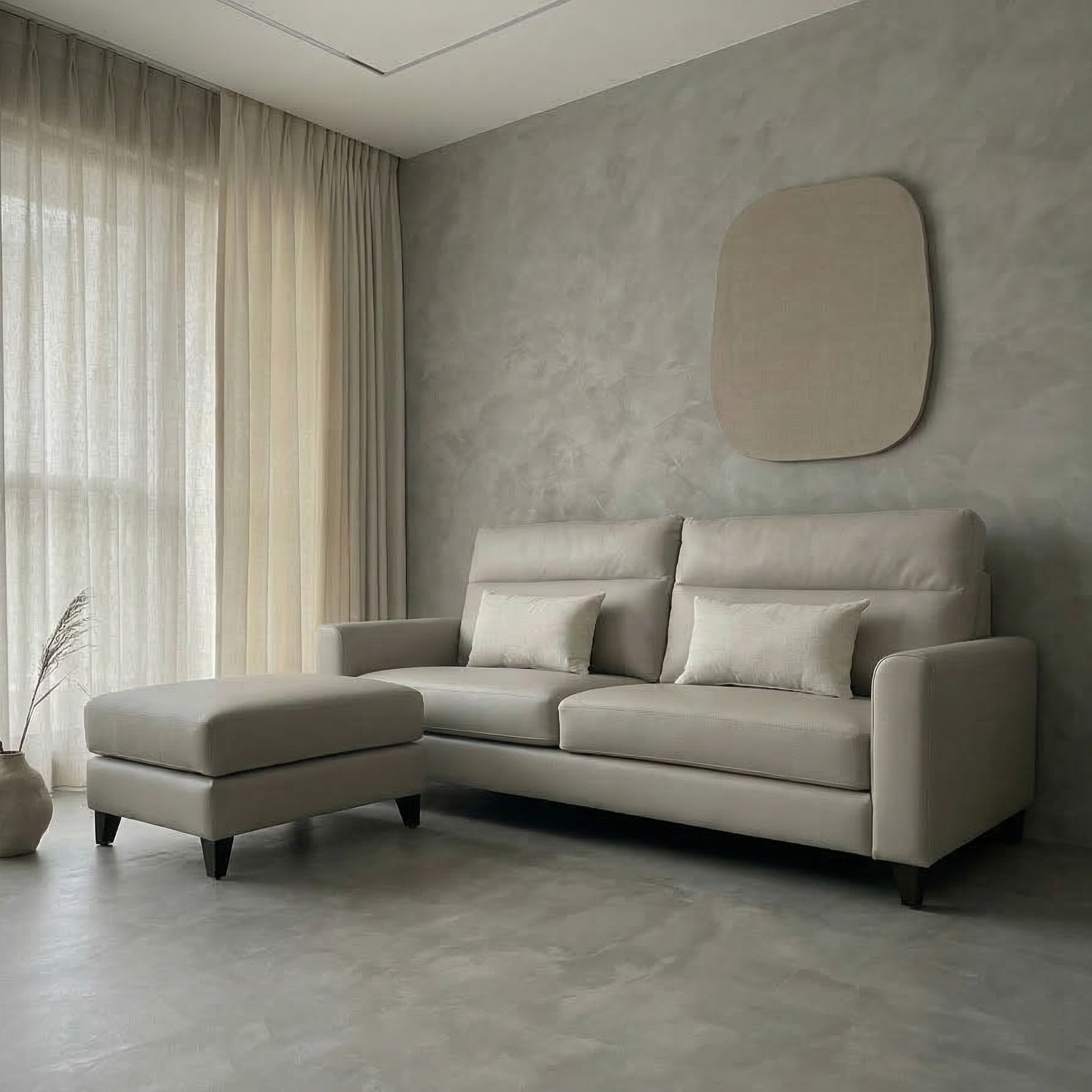 【世昌沙發｜台中訂製沙發】彰化高背L型半牛皮沙發訂製