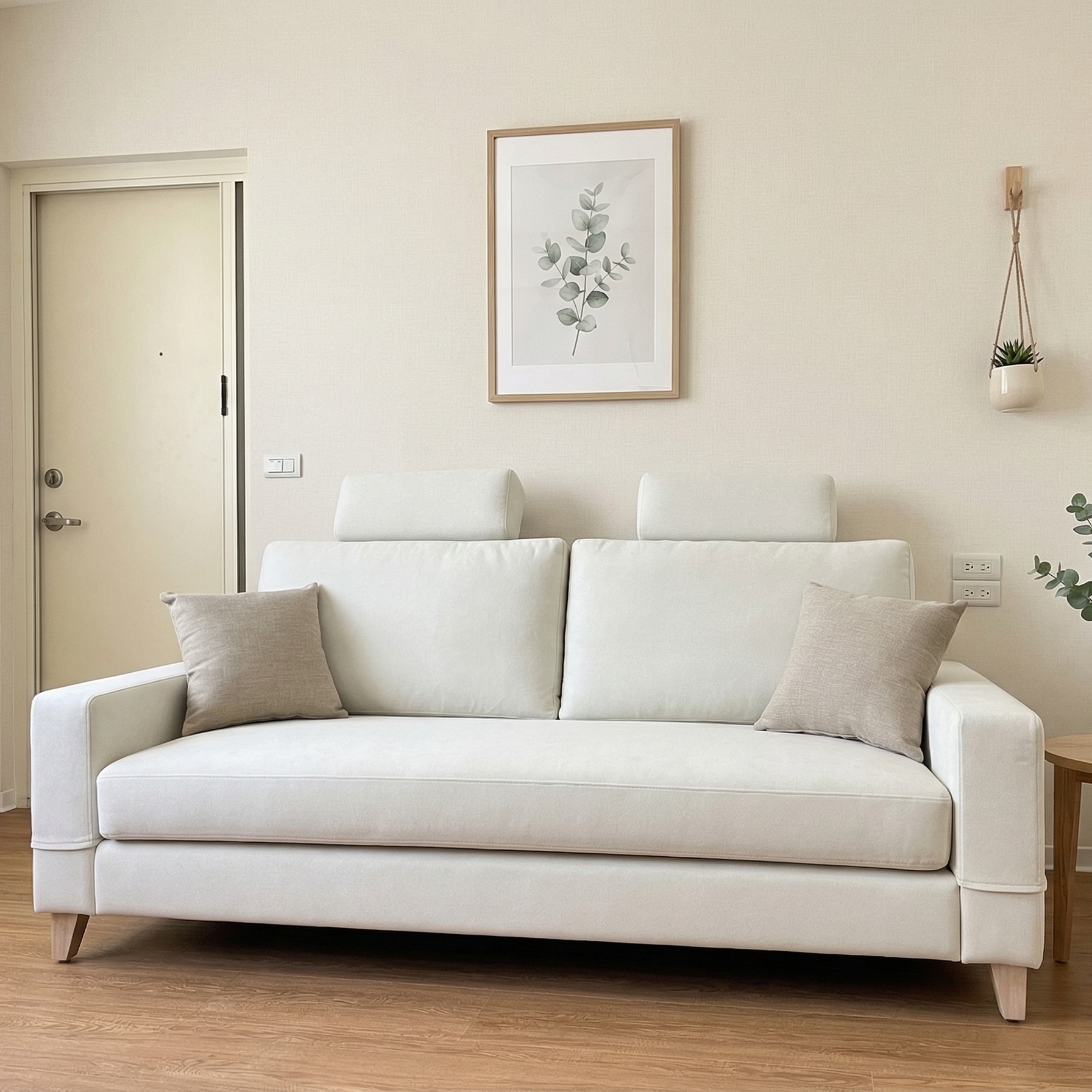 【世昌沙發｜台中訂製沙發】新竹低背貓抓布沙發及活動頭枕訂製