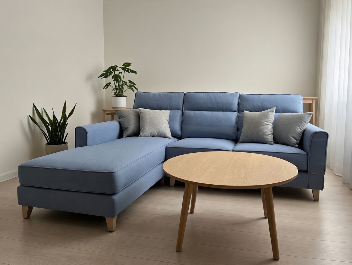 【台中訂製沙發】太平高背貓抓布L型沙發訂製